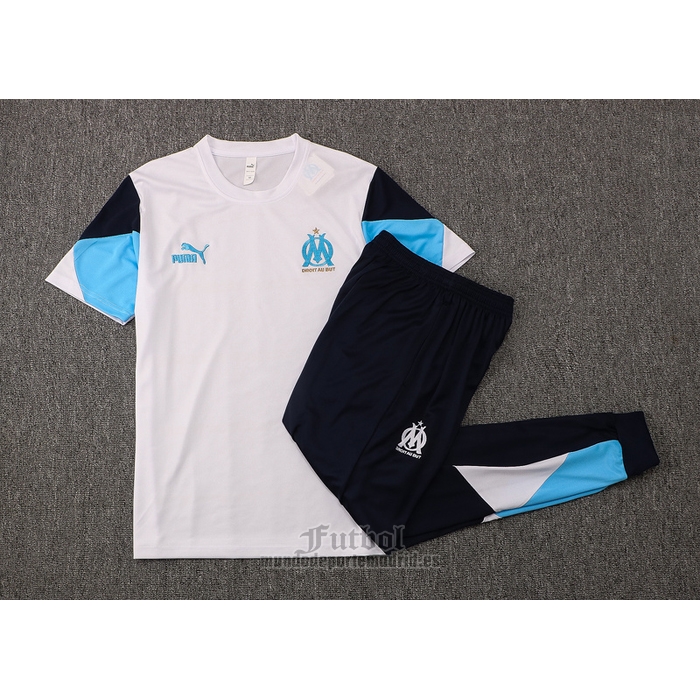 Chandal del Olympique Marsella Manga Corta 2021-2022 Blanco